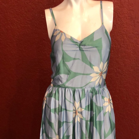 ModCloth Tiered Maxi Dress Green/Blue/white S - Picture 3 of 8